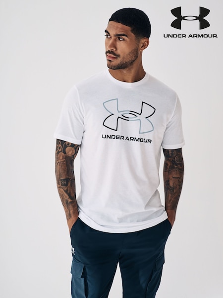 Under Armour White/Black Foundation Short Sleeve T-Shirt (176503) | 119 QAR