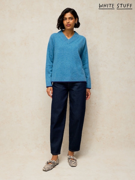 Blue - White Stuff Cashmere V-neck Jumper