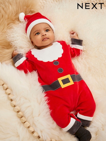 Rot - Christmas Velour Baby Sleepsuit (0mths-2yrs) (177224) | 10 € - 11 €