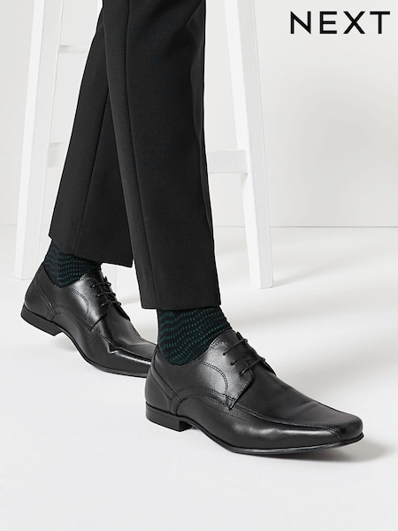 Черный - Leather Panel Lace-Up Shoes (177372) | €18