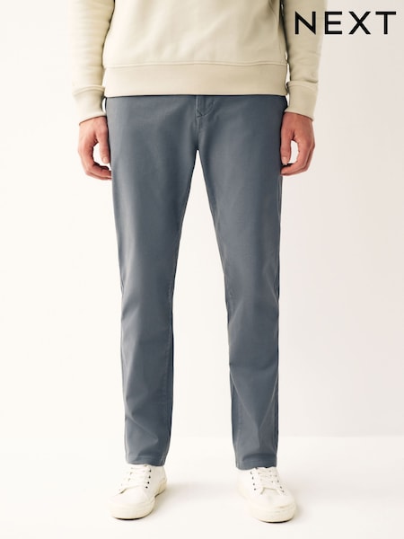 Blue Grey Straight Fit Stretch Chinos Trousers (177458) | €28