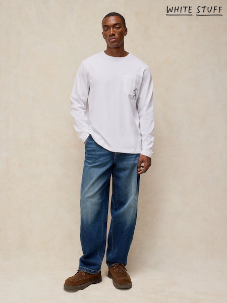 Белый - Regular White Stuff Horsham Long Sleeve Graphic T-shirt