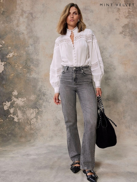Mint Velvet 100% Cotton Washed Wide Jeans (177786) | €140