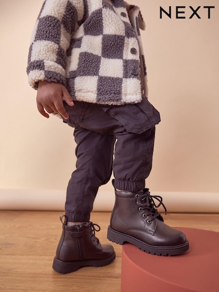 Black Leather Lace Up Boots (177979) | €15.50 - €19