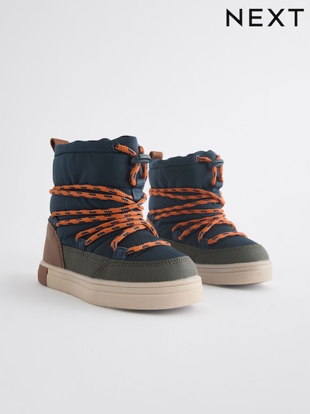 Navy/Khaki Thermal Thinsulate™ Lined Quilted Water Resistant Boots (177982) | kr568 - kr668