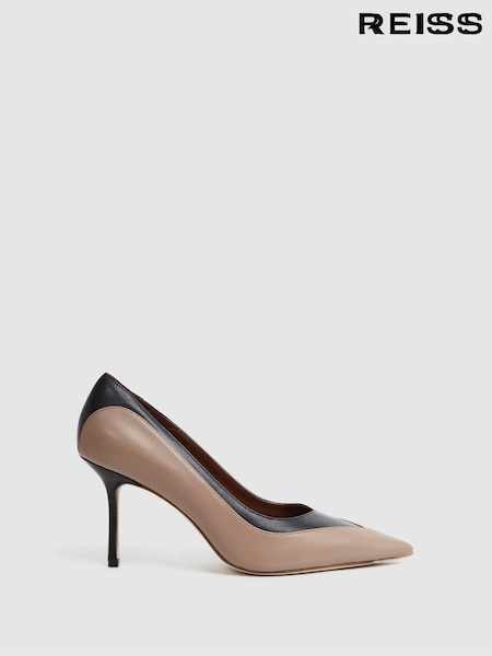 Reiss Gwyneth Leather Contrast Court Shoes (178003) | 303 €