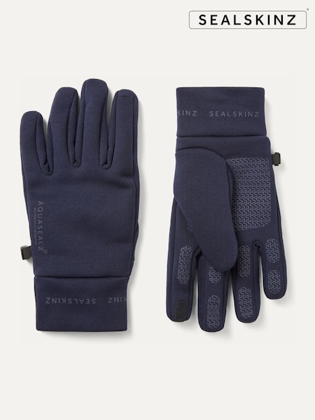 Blue - Regular Sealskinz Acle Waterproof Soft Shell Gloves