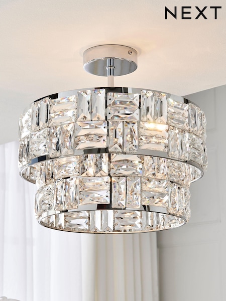 Chrome Alexis 3 Light Flush Ceiling Light (178312) | €179