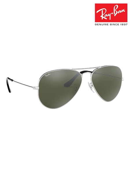 Серебряный зеркальными стеклами - Ray-Ban XL Sunglasses (178350) | €231