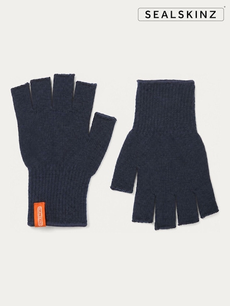 Blue - Regular Sealskinz Thornham Solo Merino Gloves