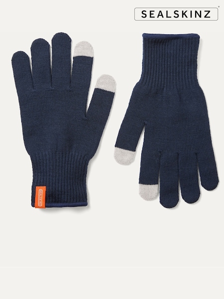 Bleu - Regular Sealskinz Hanworth Solo Merino Gloves
