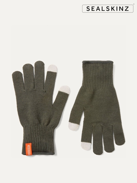 Green - Regular Sealskinz Hanworth Solo Merino Gloves