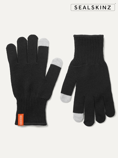 Black - Regular Sealskinz Hanworth Solo Merino Gloves