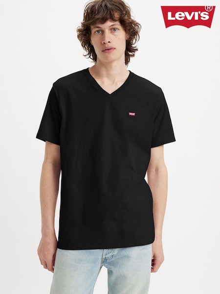 Levi's® Black 100% Cotton Original Housemark V-Neck T-Shirt (178657) | €33