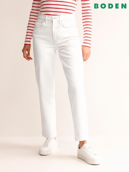Boden White High Rise True Straight Jeans (178970) | €66
