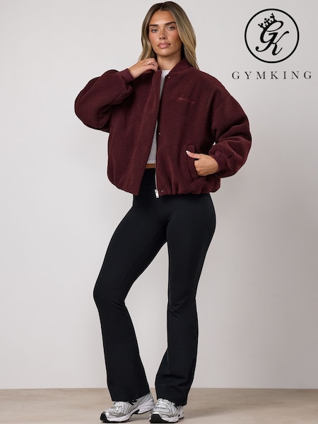 Red - Gym King Borg Puffer Bomber Jacket