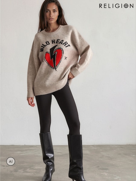 Natural - Religion Oversized Jumper