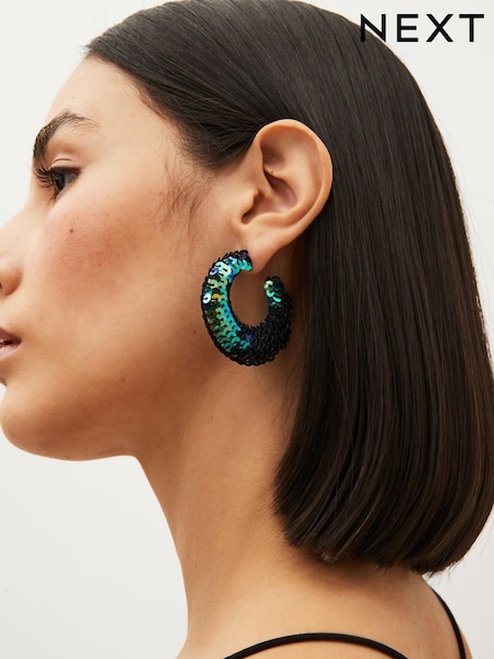 Green/Blue Sequin Hoop Earrings (179408) | €5