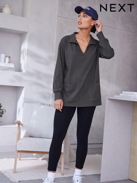 Charcoal Grey Ribbed Tunic (179941) | €16