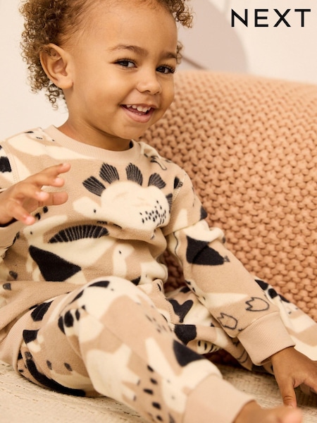 Бежевый с динозавром - Soft Touch Fleece with Elastane Pyjamas (9mths-8yrs) (180050) | €14 - €17