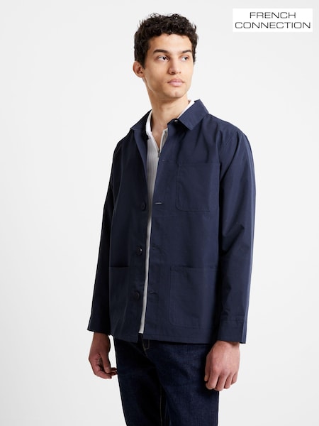 French Connection Dark Blue Utility Overshirt Coat Jacket (180077) | R$ 395