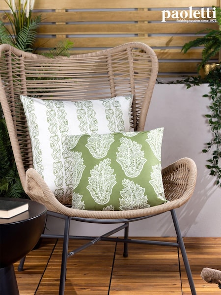 Riva Paoletti Green Kalindi Paisley Floral UV  Water Resistant Cushi Cushion (180365) | €27