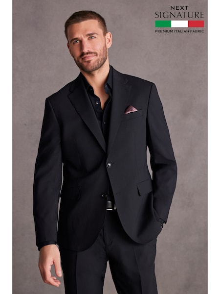 Negru - Măsură regular - Signature Italian Fabric Suit Jacket (180413) | 693 LEI