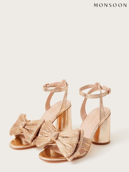Monsoon Gold Bow Heeled Sandals (180905) | €47.50