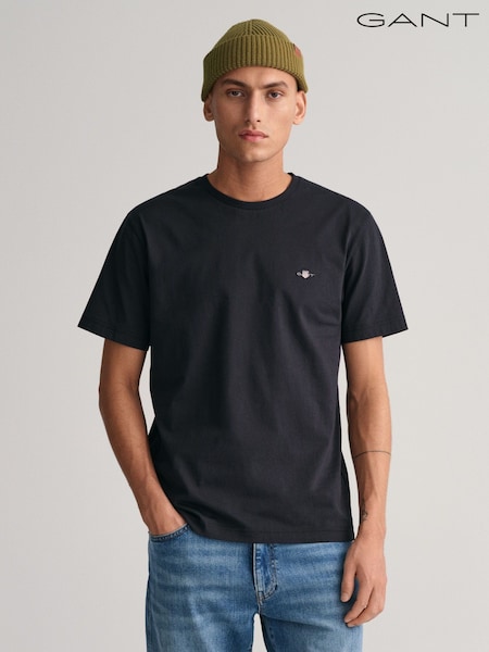 GANT Black 100% Cotton Shield Logo T-Shirt (181043) | €59
