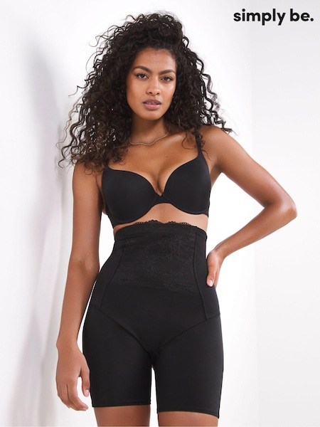 Simply Be Black Lace Thigh Shaper Ella Firm Briefs (181409) | €14