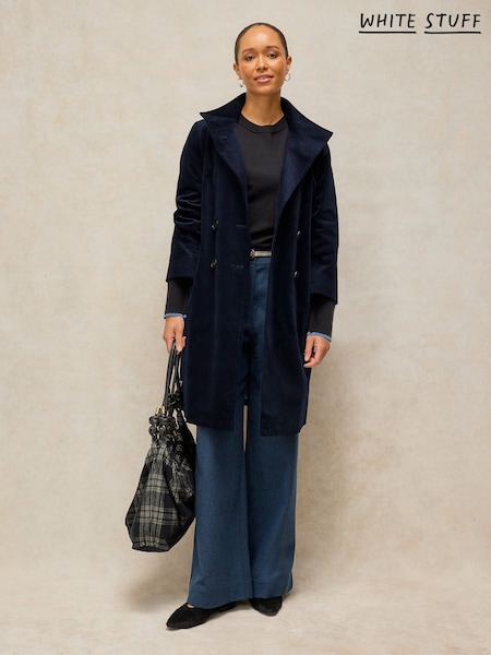 Blue - White Stuff Kaia Velvet Coat
