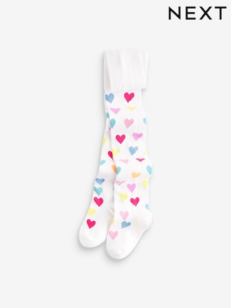 Cream Cotton Rich Heart Tights (181558) | €7 - €8
