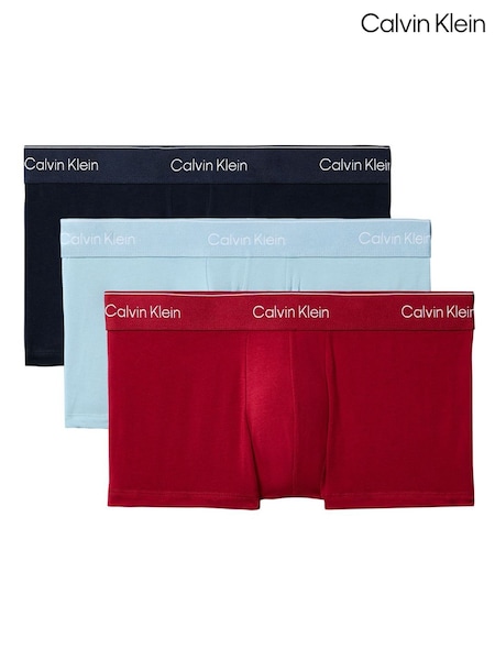 Rød - Regular Calvin Klein Low Rise Icon Cotton Stretch Trunks 3 Pack