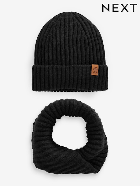 Черный - Knitted Snood and Hat Set (1-16yrs) (181782) | €12 - €21