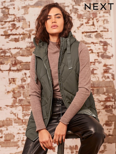 Khaki Green Quilted Gilet (181833) | €28