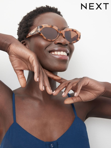 Tortoiseshell Brown Polarised Slim Cat Eye Sunglasses (181875) | €8.50