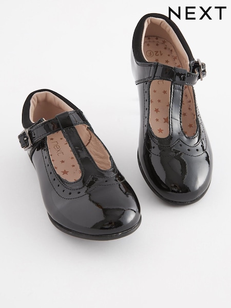Schwarzes Lackleder - Leather T-Bar Leather Shoes (181938) | 5 € - 6 €