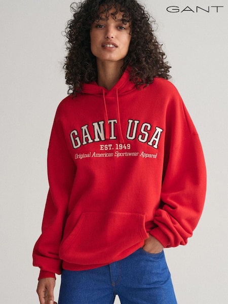 Sattes Rot - Gant Usa Kapuzensweatshirt (182132) | 107 €
