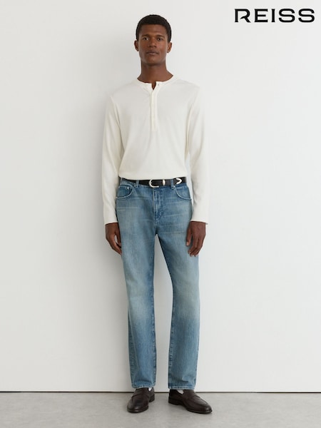 Light Blue - Regular Reiss Keith Comfort-stretch Relaxed Straight-leg Jeans