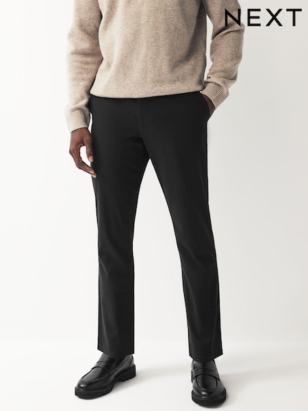Black Slim Smart Textured Chino Trousers (182264) | €5