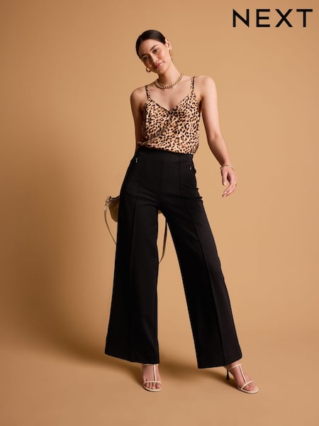 Black Tailored Ponte Wide Trousers (182391) | €14
