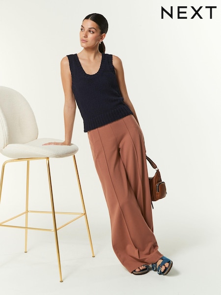 Rust Brown Tailored Ponte Wide Trousers (182399) | €12