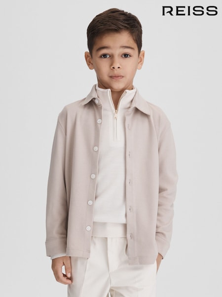 Reiss Stone Hendon Senior Cotton Button-Through Shirt (182472) | €46