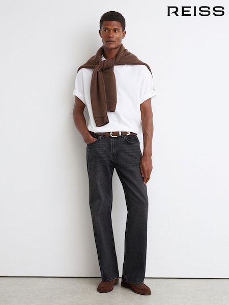 Dark Grey - Regular Reiss Styles Relaxed Flared-leg Jeans