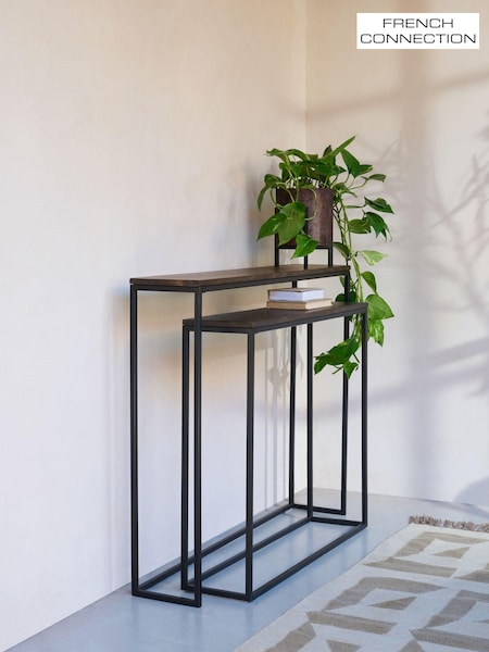 French Connection Dark Mango Wood Zircon Console Table (182641) | €377