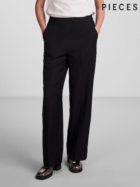 PIECES Black High Waisted Wide Leg Trousers (182732) | €24