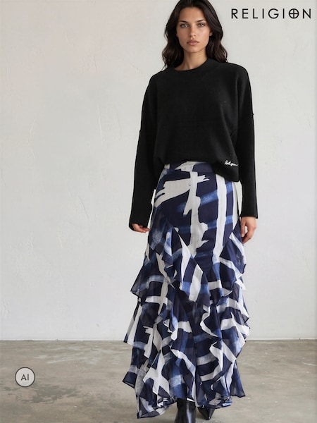 ლურჯი - Religion Laura Multi Layer Ruffle Maxi Skirt