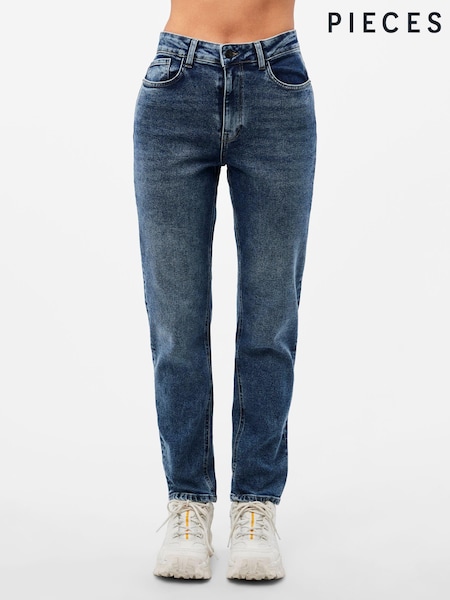 PIECES Blue High Waisted Mom Jeans (183076) | €35