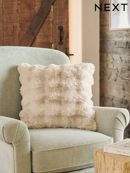 Light Brown 50 x 50cm Aspen Faux Fur Cushion (183101) | €22