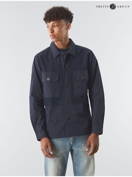 Pretty Green Navy Mountfield 100% Cotton Overshirt (183196) | €86